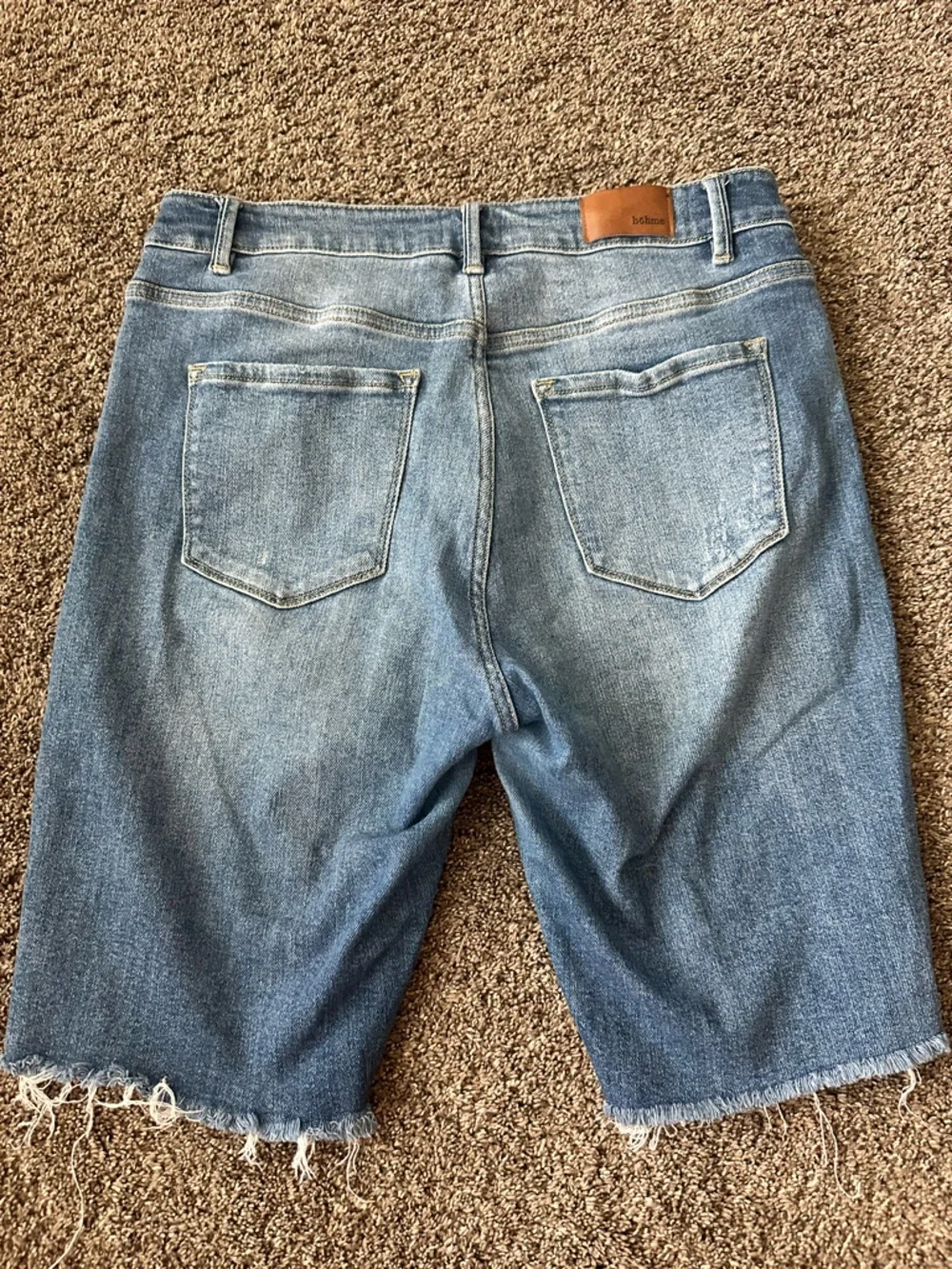 Böhme Distressed High Rise Button Fly Bermuda Shorts Size 30 Boho Festival
